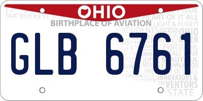 OH license plate GLB6761