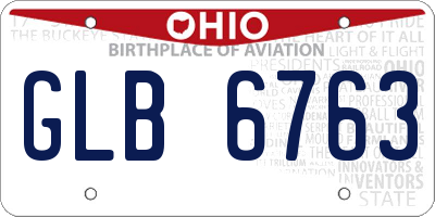 OH license plate GLB6763