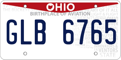 OH license plate GLB6765