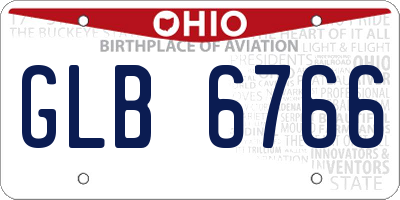 OH license plate GLB6766