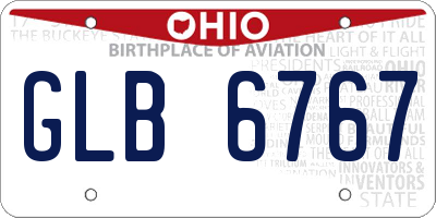 OH license plate GLB6767