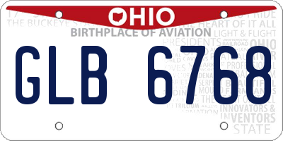 OH license plate GLB6768