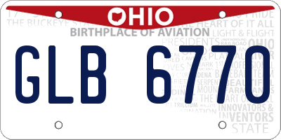 OH license plate GLB6770