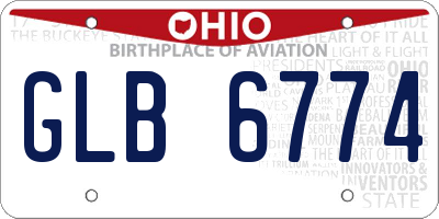 OH license plate GLB6774