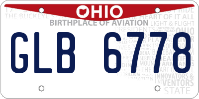 OH license plate GLB6778