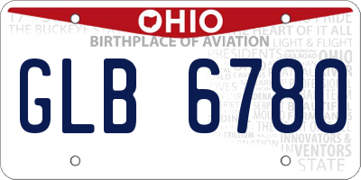 OH license plate GLB6780