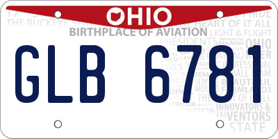 OH license plate GLB6781