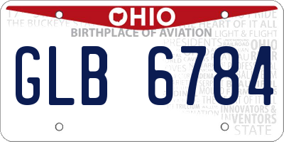 OH license plate GLB6784