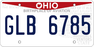 OH license plate GLB6785