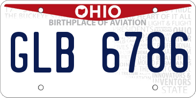 OH license plate GLB6786
