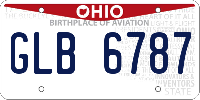 OH license plate GLB6787