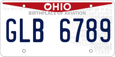 OH license plate GLB6789