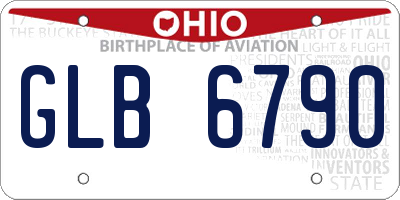 OH license plate GLB6790