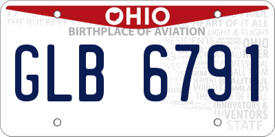 OH license plate GLB6791