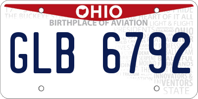 OH license plate GLB6792