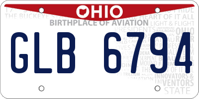 OH license plate GLB6794