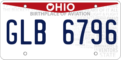 OH license plate GLB6796