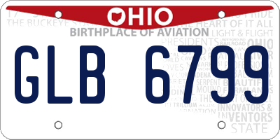 OH license plate GLB6799