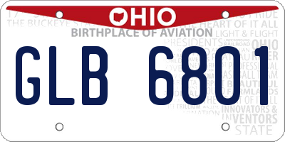 OH license plate GLB6801