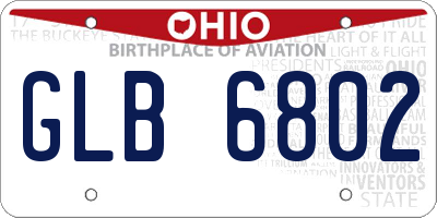 OH license plate GLB6802