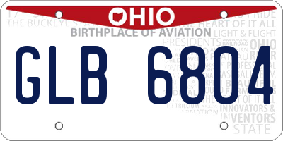 OH license plate GLB6804