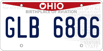 OH license plate GLB6806