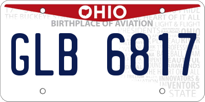 OH license plate GLB6817