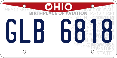 OH license plate GLB6818