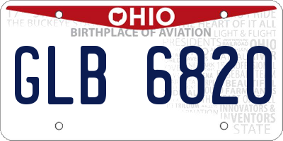 OH license plate GLB6820