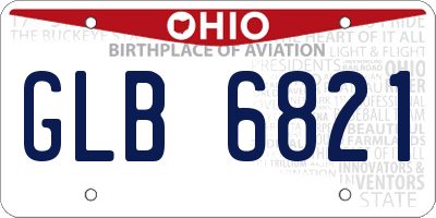 OH license plate GLB6821