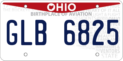OH license plate GLB6825