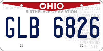 OH license plate GLB6826