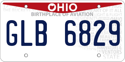OH license plate GLB6829