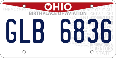 OH license plate GLB6836