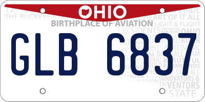 OH license plate GLB6837
