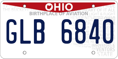 OH license plate GLB6840