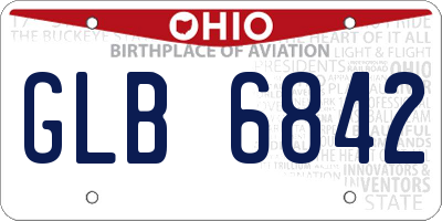 OH license plate GLB6842
