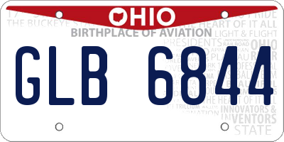 OH license plate GLB6844