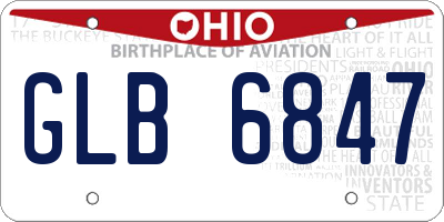 OH license plate GLB6847