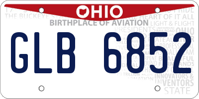 OH license plate GLB6852