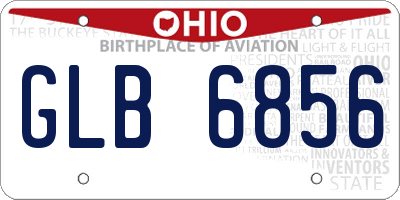 OH license plate GLB6856