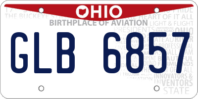 OH license plate GLB6857