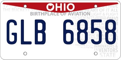 OH license plate GLB6858