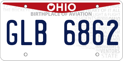 OH license plate GLB6862