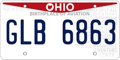 OH license plate GLB6863
