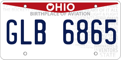 OH license plate GLB6865