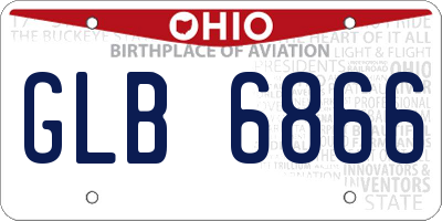 OH license plate GLB6866