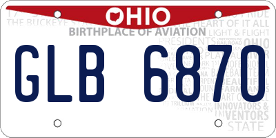 OH license plate GLB6870