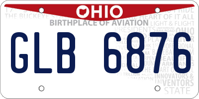 OH license plate GLB6876