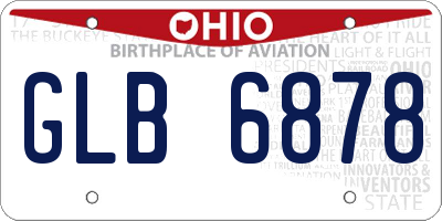 OH license plate GLB6878